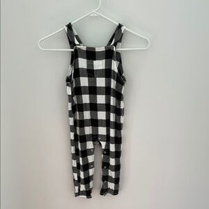 Angel Dear Black and White Checkered Overalls